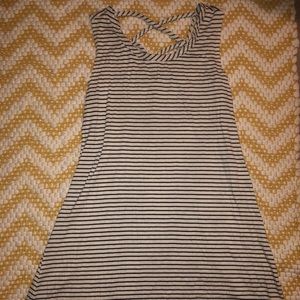 Black and white striped flowy dress